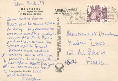 Glion — Katedra Glion i Zęby Południa — Wydawnictwo Coloris Pierre Jaeger & Fils S.A. — Rewers