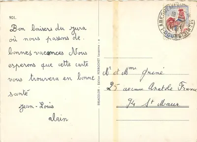 Montreux — panoramische uitzicht met kasteel en sneeuwbedekte bergen — Uitgave Perrochet, n° 901 — Achterkant