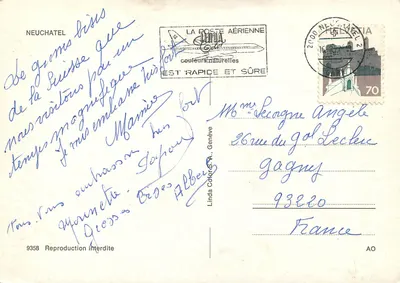 Neuchâtel — widok panoramiczny — Linda Color S.A. n°9358 — Rewers