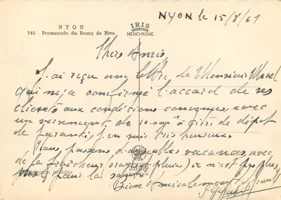 Nyons - Promenade du Bourg de Rive — Wydawnictwo Jaeger, nr 745 — Rewers