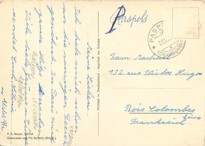 Canovasee und Piz Beverin — Gräub — P.A. Meyer, Zürich — Verso