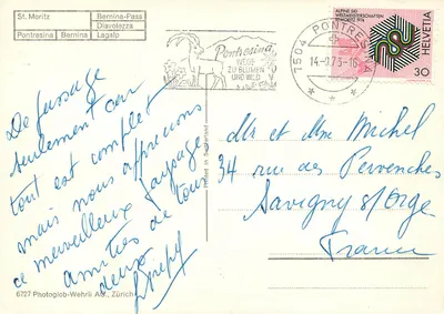 St. Moritz – Berninapass – Photoglob-Wehrli AG, Zürich — Verso