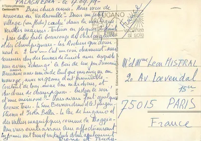 Trem sobre o viaduto do Ticino — Palagnedra — Edição Karl Engelberger, n° 8776 — Verso