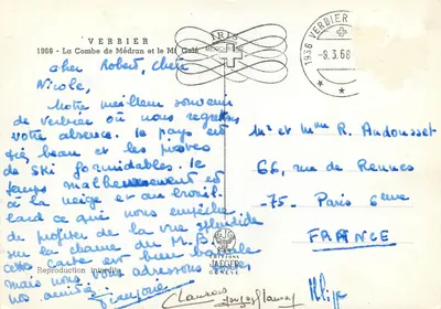 A Combe de Médran e o Mt Gelé — Verbier — Éditions Jaeger, Genève — Verso