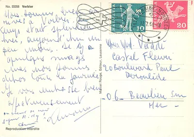 Zasnieżone wioski Alp — Verblier — Marcel Rouge, Wydawca, nr 33258 — Rewers