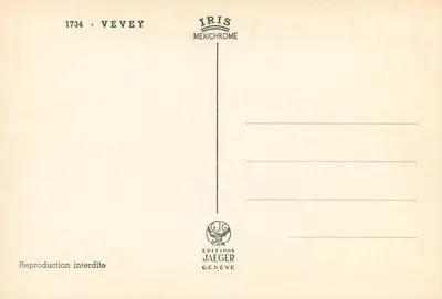Vévey — Lembrança de Vévey — IRIS Mexichrome — Verso
