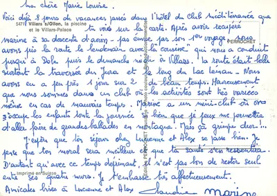 Villars-Palace — hôtel et piscine — Édition Perrochet, n° 5471 — Rewers