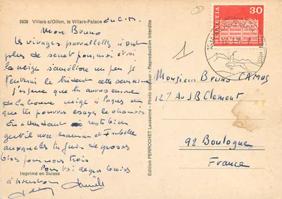 Villars-sur-Ollon — El Villars-Palace — Edición Perrochet — Reverso