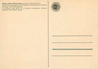 Hotel Monte Rosa — Zermatt, 1620 m/5310 ft. — Seiler — Rewers
