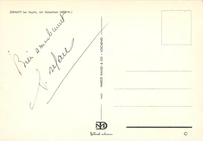 Zermatt — widok nocny z Matterhorn (4505 m.) — Marco Danzi & Co - Locarno, nr 16657 — Rewers