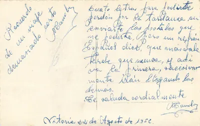 Vitoria — Calle de San Francisco — Ed. Arribas — Verso