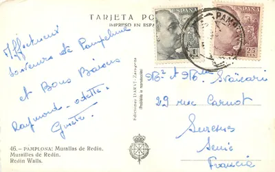 Pamplona — Murais de Redín — Éditions DARVI, n°46 — Verso