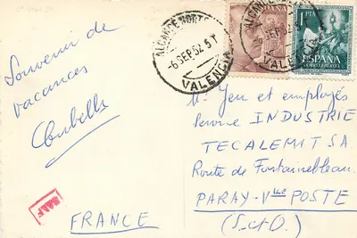 Valencia — Calle de Játiva — Edc Arribas — wydawca nieznany — Rewers