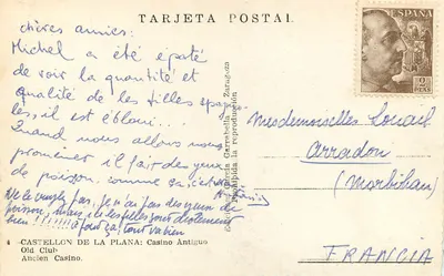 Castellón de la Plana — Velho Casino — Edição García Garrabella Zaragoza — Verso