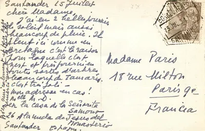 Santander — Praia e península da Magdalena — n° 44 — Verso