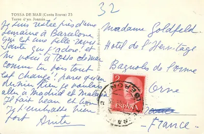 Torre d'en Joanàs — Tossa de Mar (Costa Brava) — editor Meli, n°32 — Verso