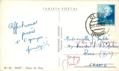 Olot — Paseo de Blay — Éditions Arqués — Rewers