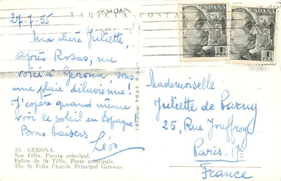 Gérone — Katedra św. Feliksa — Wjazd główny — Comercial Prat, Ripoll — Rewers