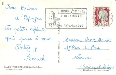 Floresta de Peña — Vale de Tena — Edições Sallent de Gallego — Verso