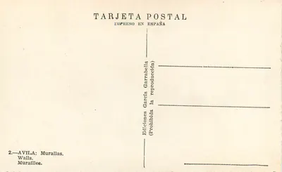 Ściany Avilii — Wyd. Garrabella — n°2 — Rewers