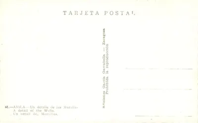 Avila — Szczegóły murów — Wydawca García Garrabella — Rewers
