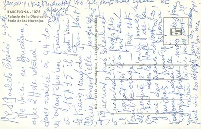 Pałac Deputacji, Trakt Naranżowy — Barcelonę — wydawca RO-FOTO, nr 1075 — Rewers