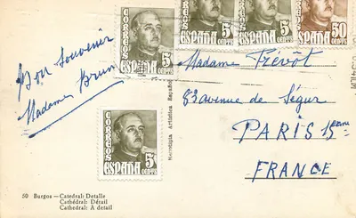 Burgos — Katedra: Szczegół — Correos Españoles, n°50 — Rewers