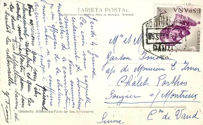 Alhambra - Pátio dos Arrayanes — Ediciones Fotográficas Hijos de Gallegos, Granada — Verso