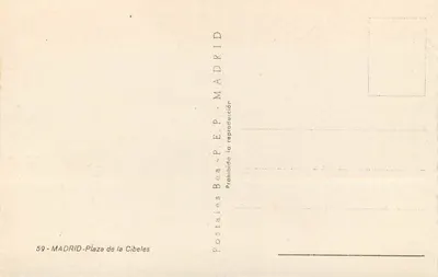 Madryt - Plac Cibeles — wydawca Postales Bea, n° 59 — Rewers