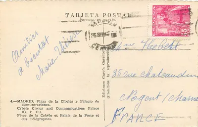 Madryt — Plaza de Cibeles i Palacio de Comunicaciones — Wydawnictwo García Garrabeta — Rewers