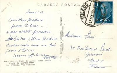 Madrid — Straat van Alcalá — gedeeltelijke weergave — García Garraballa y Compañía — Achterkant