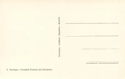 Santiago de Compostela — Katedra Obradoiro — Heliotipia Artística, Madrid — Rewers