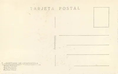 Częściowy widok Santiago de Composteli — Dominguez, n°7 — Rewers