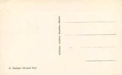 Santiago — Szpital Królewski — Héliotipia Artística Española, Madrid — Rewers