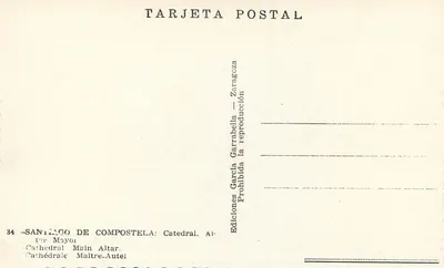 Katedra w Komposteli — Główny ołtarz — Wydawnictwo García Garraballa — Rewers