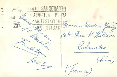 San Sebastián — Playa de la Concha — wydawca Manipel Ríto, N° 42205 — Rewers