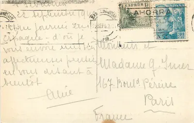 San Sebastián — Promenade de José Antonio — Montpel, n° 142205 — Verso