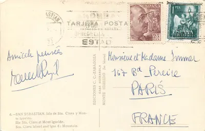 Ilha Sta. Clara e Mont Igueldo — San Sebastián — Edições C. C. Zaragoza — Verso