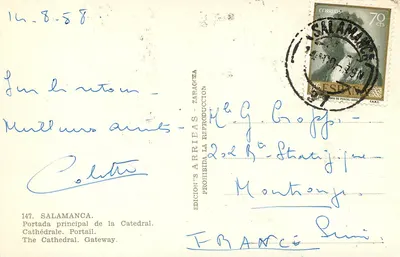 Salamanca — Główne wejście do Katedry — Ediciones Arribas, nr 147 — Rewers