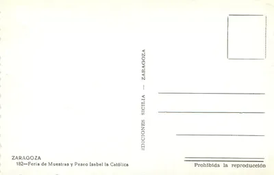 Feria Nacional de Muestras — Zaragoza — Wydawca Ediciones Sicilia — Rewers