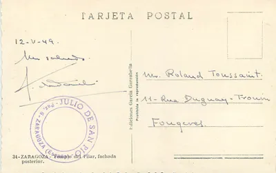 Zaragoza — Kolumna Pilara, tylna fasada — wydawnictwo García Garrabella, nr 34 — Rewers