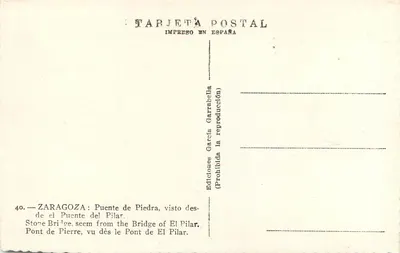 Zaragoza: Most Piedra, widziany z Mostu El Pilar — Rewers