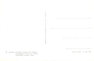 Sevilla — Katedra: Drzwi Pardonu — Wydawnictwo Artística Española — Rewers