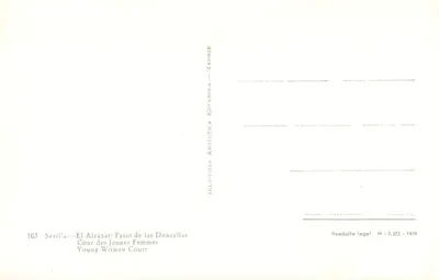Sevilha — O Alcáçar: Pátio das Donzelas — Edição Artística Espanhola — Verso