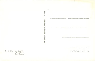 Giralda — Sewilla — Heliotipia Artística Española, Madryt, n°23 — Rewers