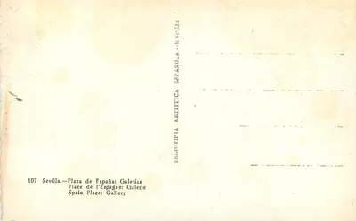 Sevilla — Plac Hiszpański: Galerie — Wydawca: Heliotipia Artística Española, n° 107 — Rewers