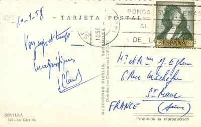 A Giralda — Séville — Edições Sicilia — Verso