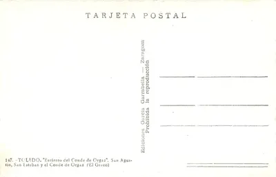 Bestattung des Grafen von Orgaz — Toledo — Ediciones García Garrabella — Rückseite