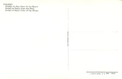 Toledo — Detalhe de São João de los Reyes — Luis Arrribas — Verso