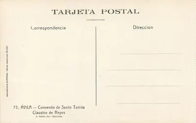 Ávila — Convento de Santo Tomás — Claustro de Reyes — L. Bolsin, fot. - Barcelona — Verso